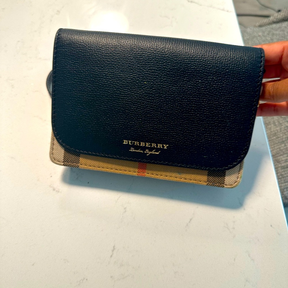 Burberry Small Leather House Check Crossbody Bag